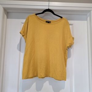 Mustard Yellow Women's Short Sleeve Ribbed Tee